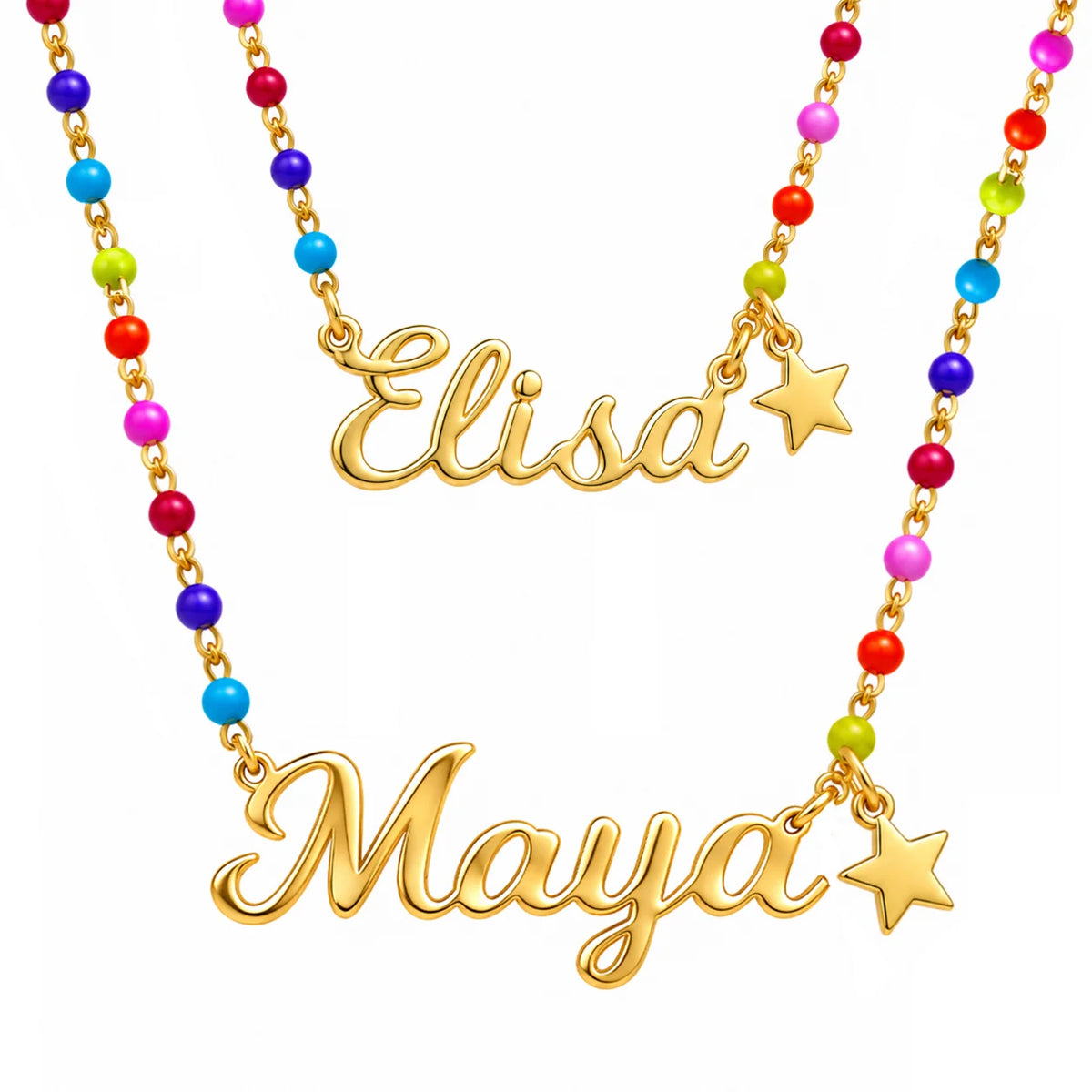 Collana da Bimba con Nome Rainbow Superstar