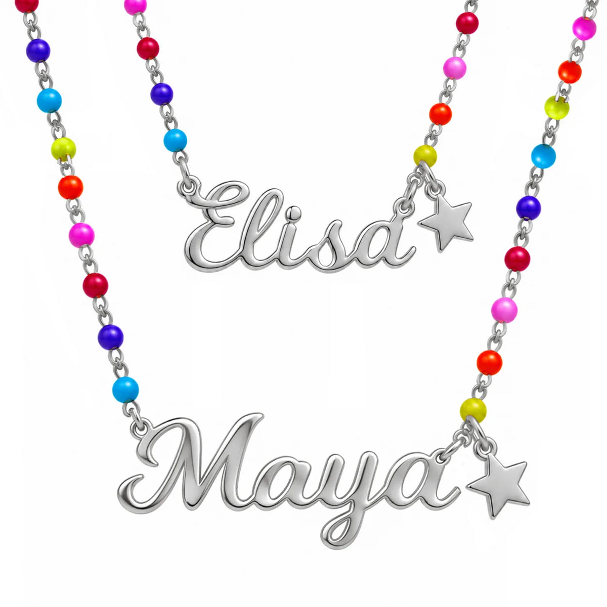 Collana da Bimba con Nome Rainbow Superstar