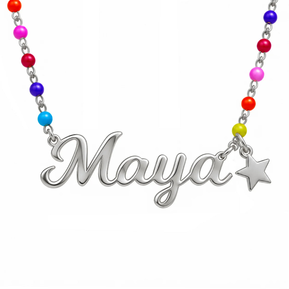 Collana da Bimba con Nome Rainbow Superstar