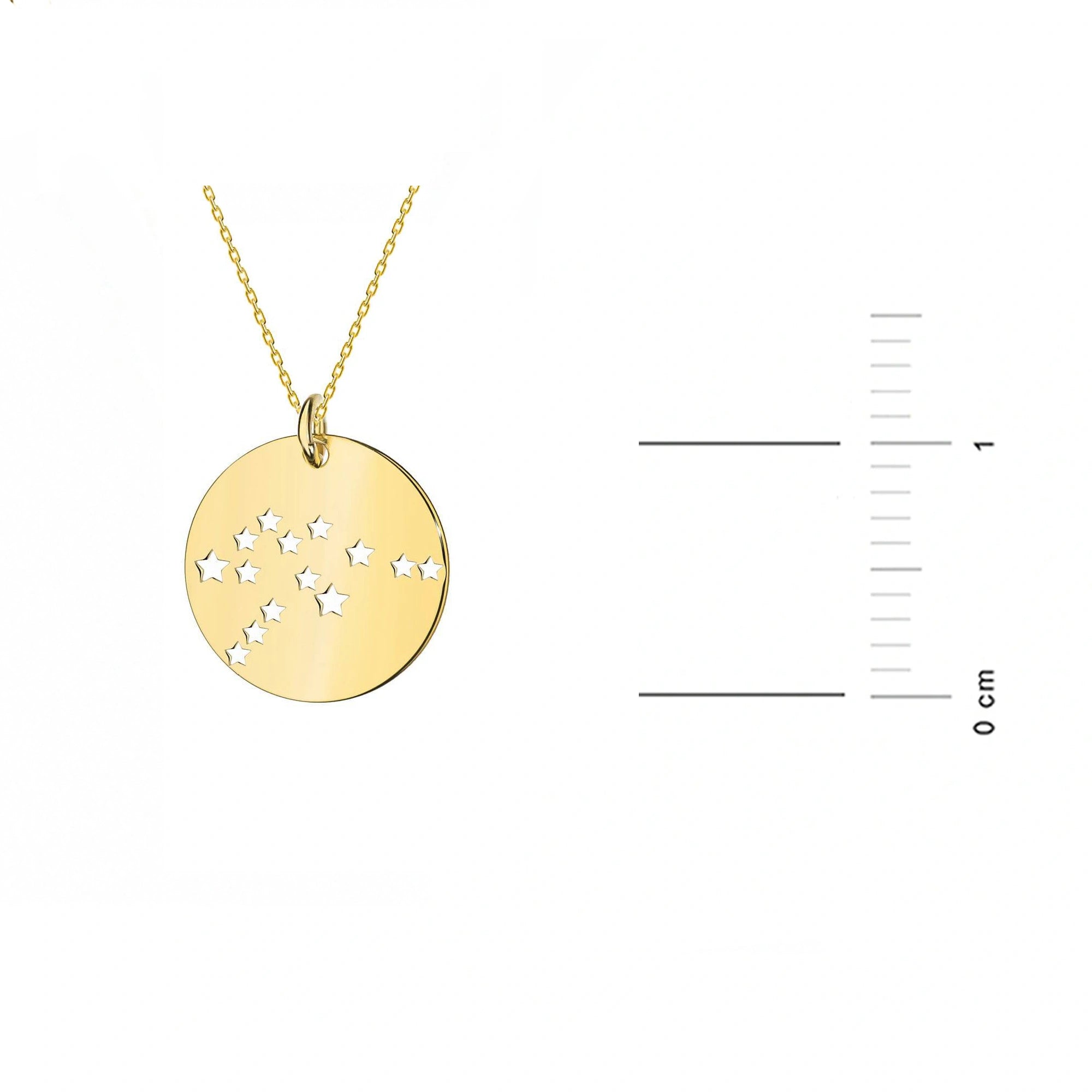 Halskette in Gold mit Sternbild-Medaille