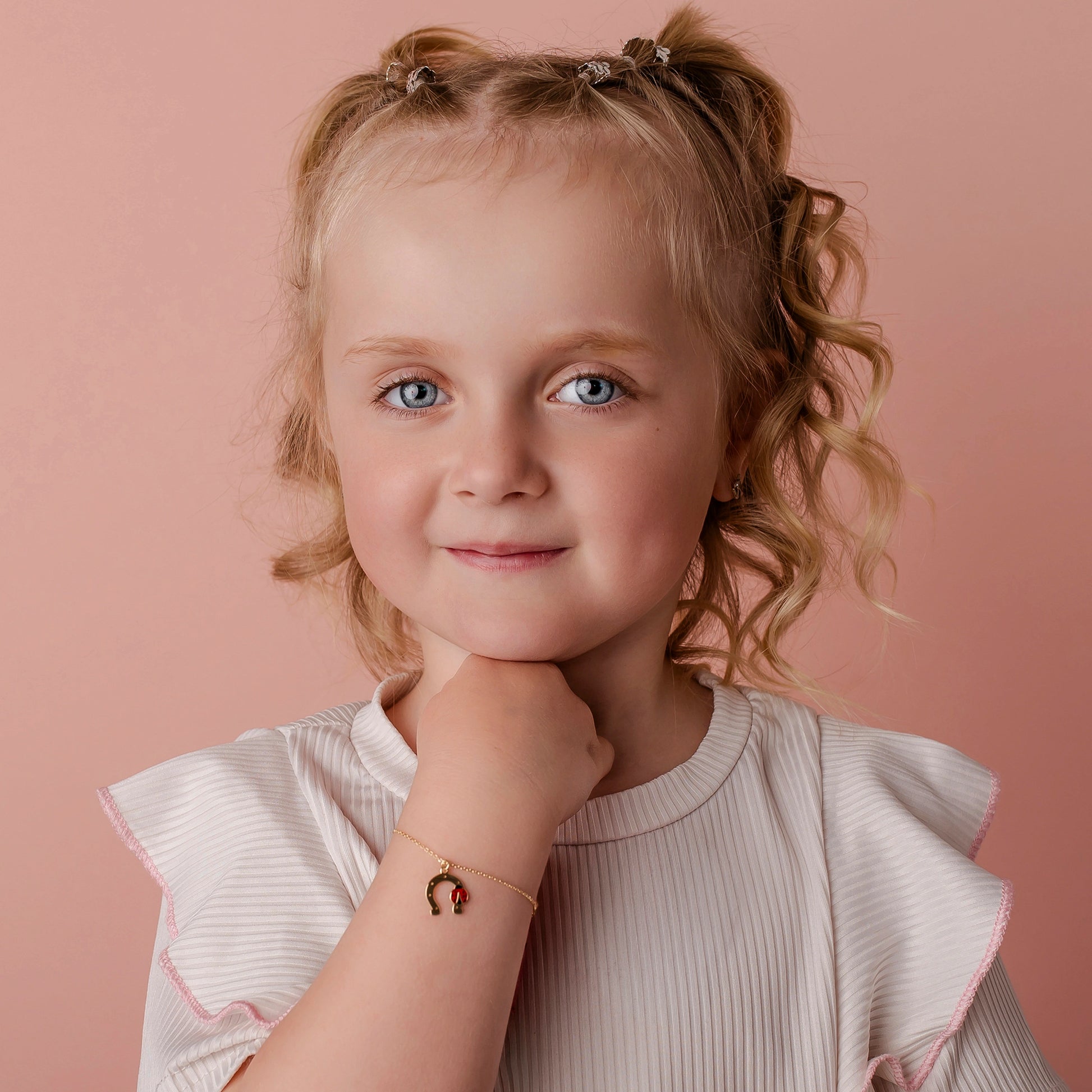 Bracelet with Horseshoe and Gold Ladybug