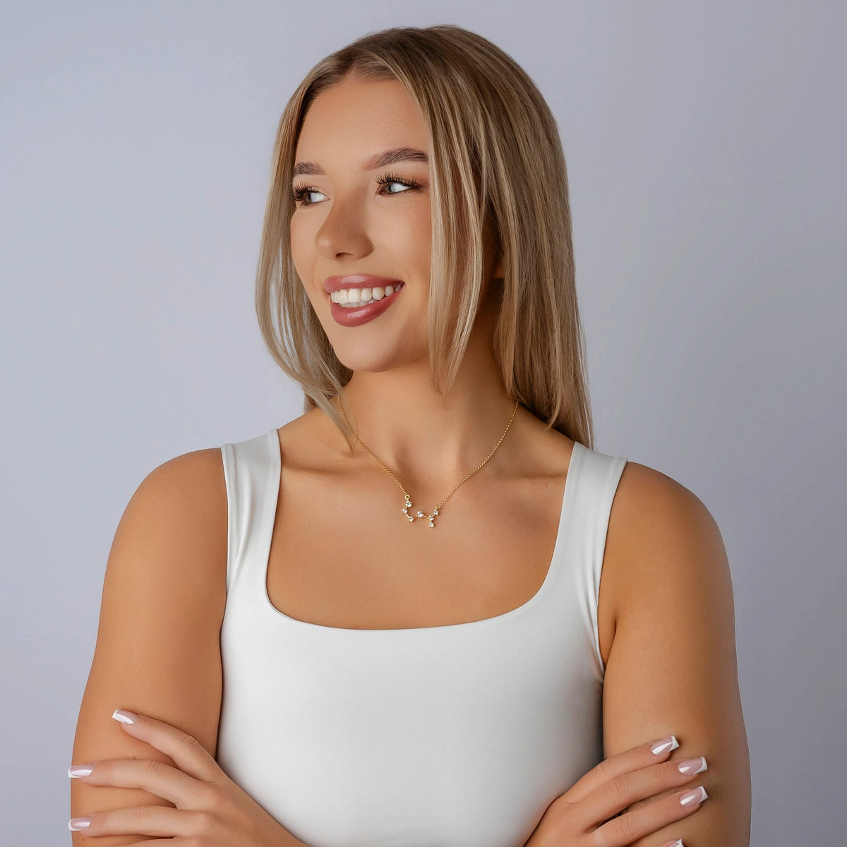Collier Constellation Dorée avec Zircones