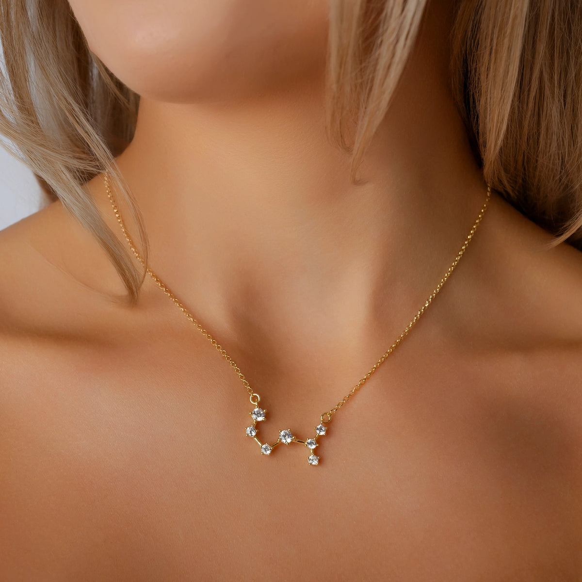 Collier Constellation Dorée avec Zircones