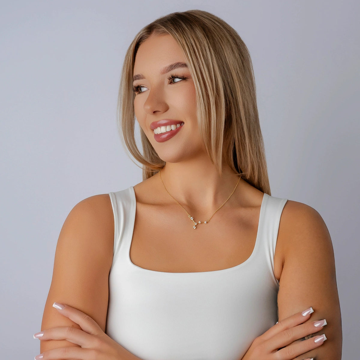Collier Constellation Dorée avec Zircones
