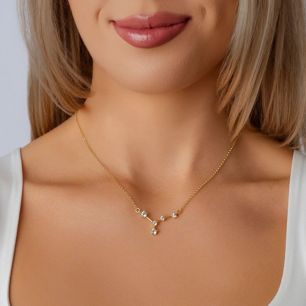 Collier Constellation Dorée avec Zircones