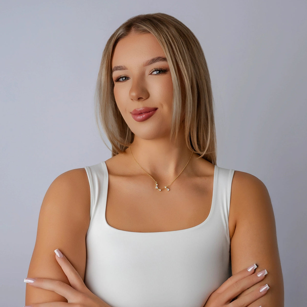 Collier Constellation Dorée avec Zircones