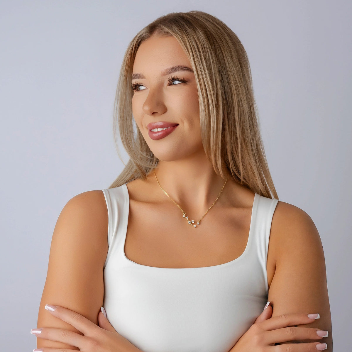 Collier Constellation Dorée avec Zircones