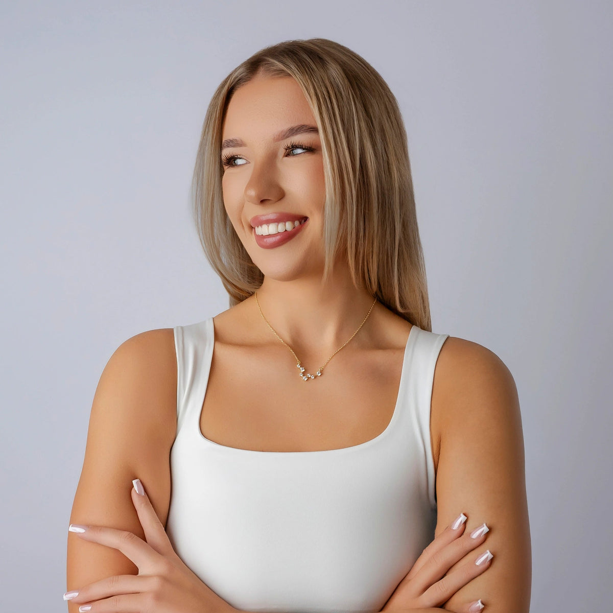 Collier Constellation Dorée avec Zircones
