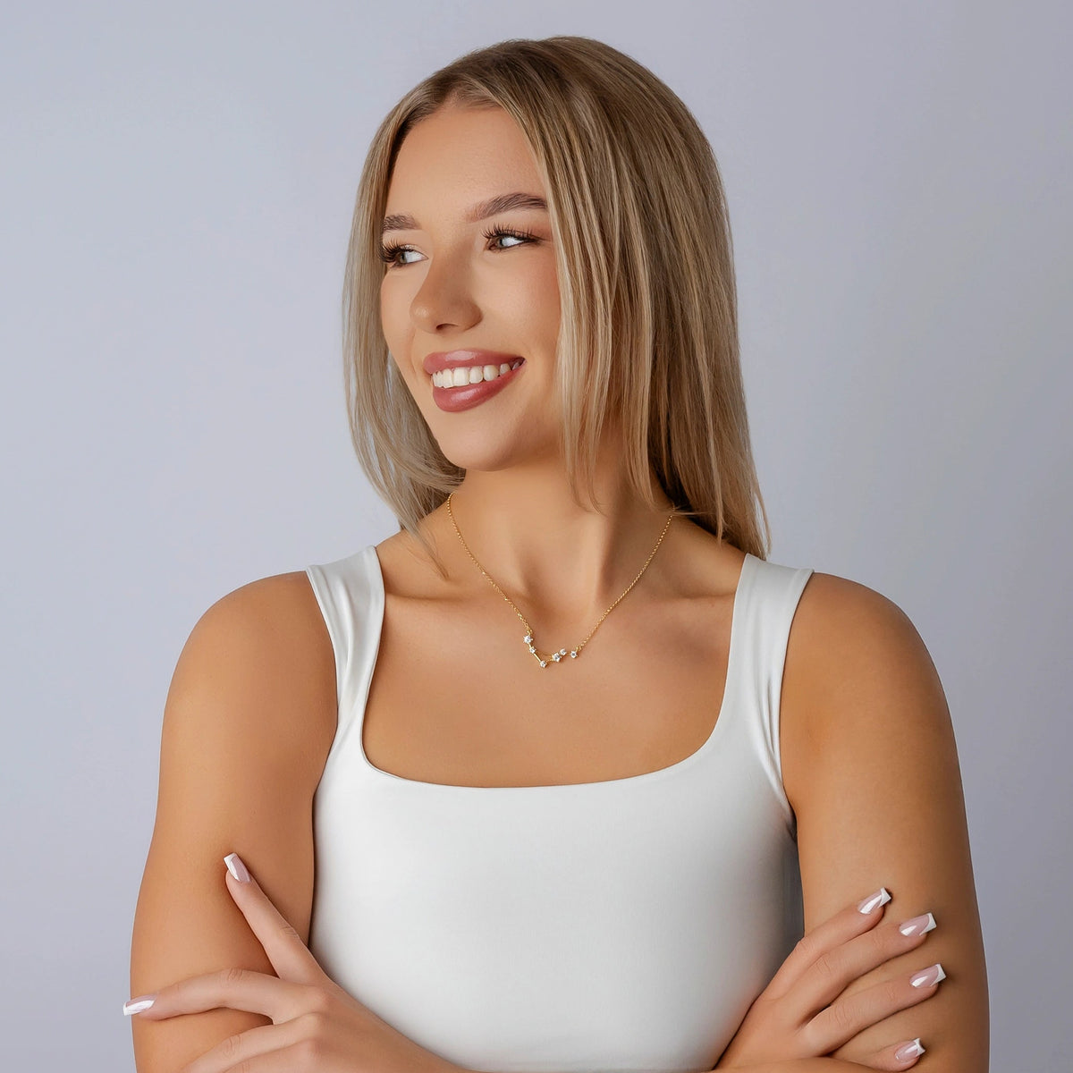 Collier Constellation Dorée avec Zircones