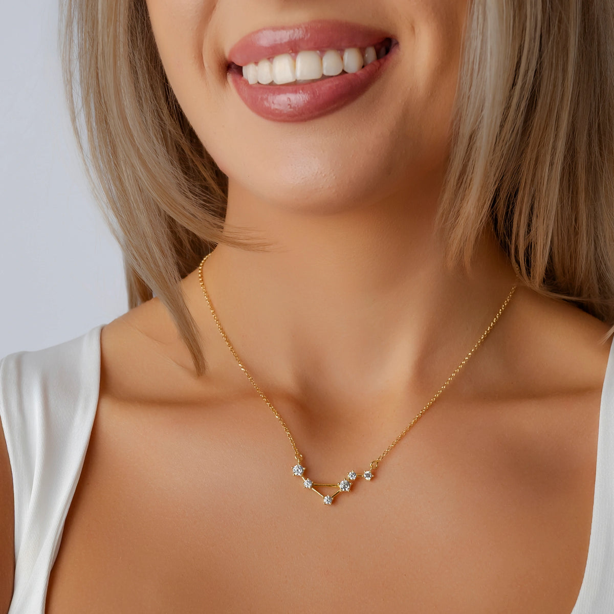 Collier Constellation Dorée avec Zircones