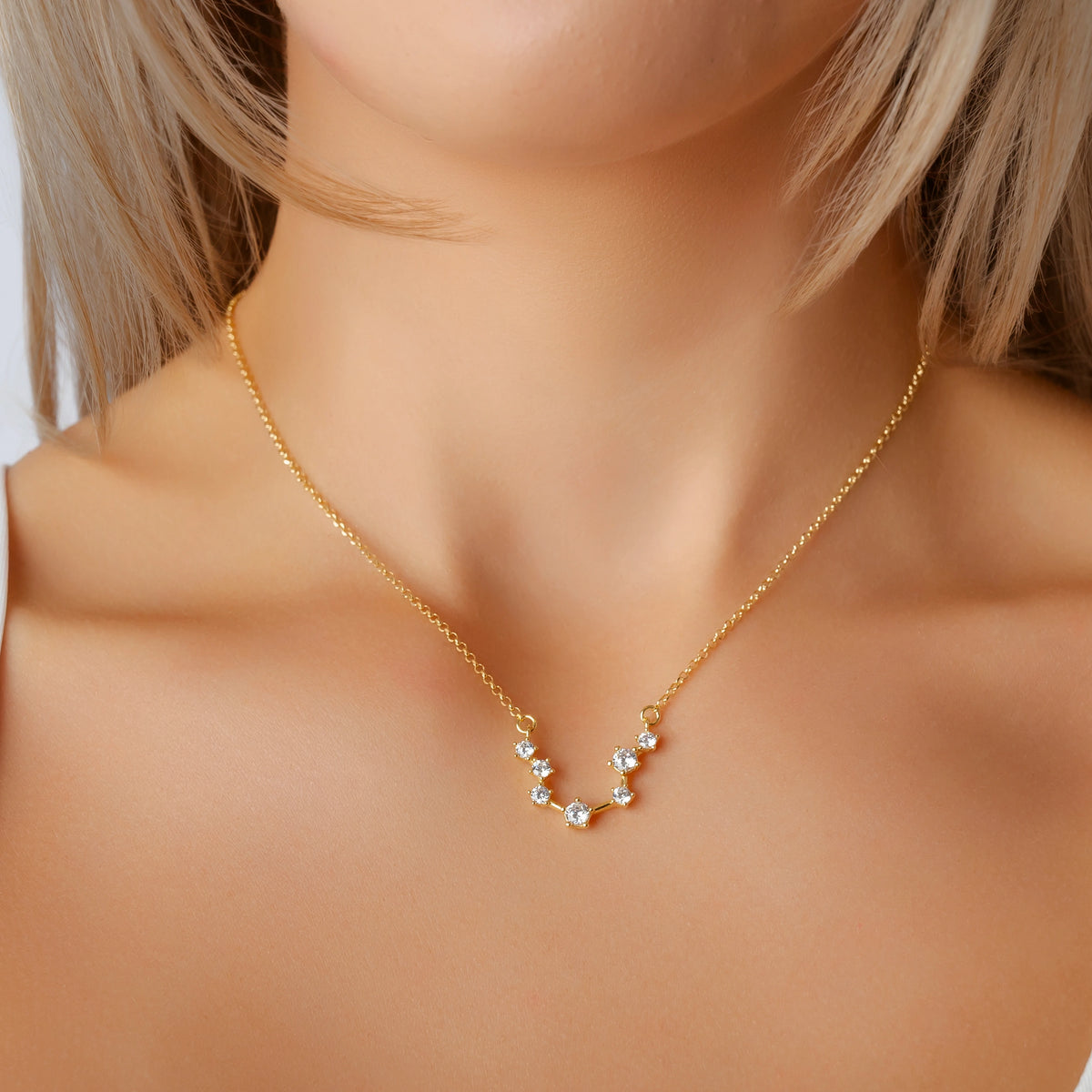 Collier Constellation Dorée avec Zircones