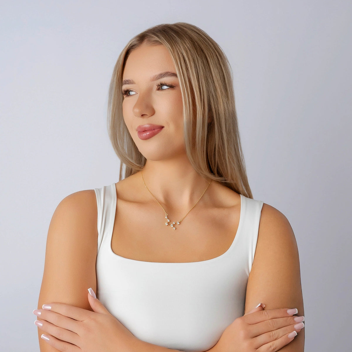 Collier Constellation Dorée avec Zircones