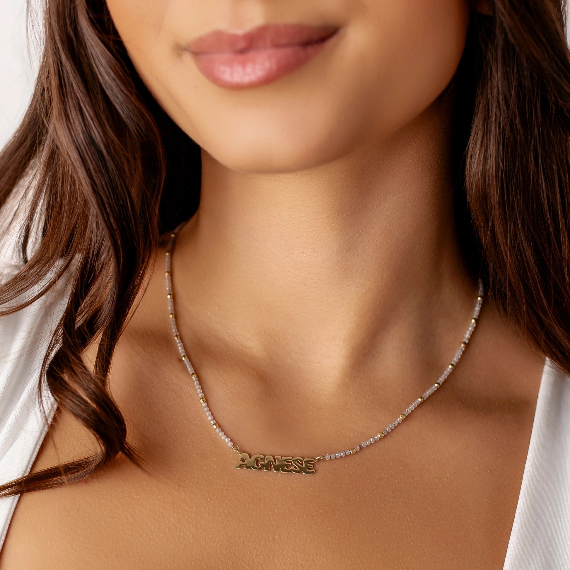 Necklace with Colored Zircon Names