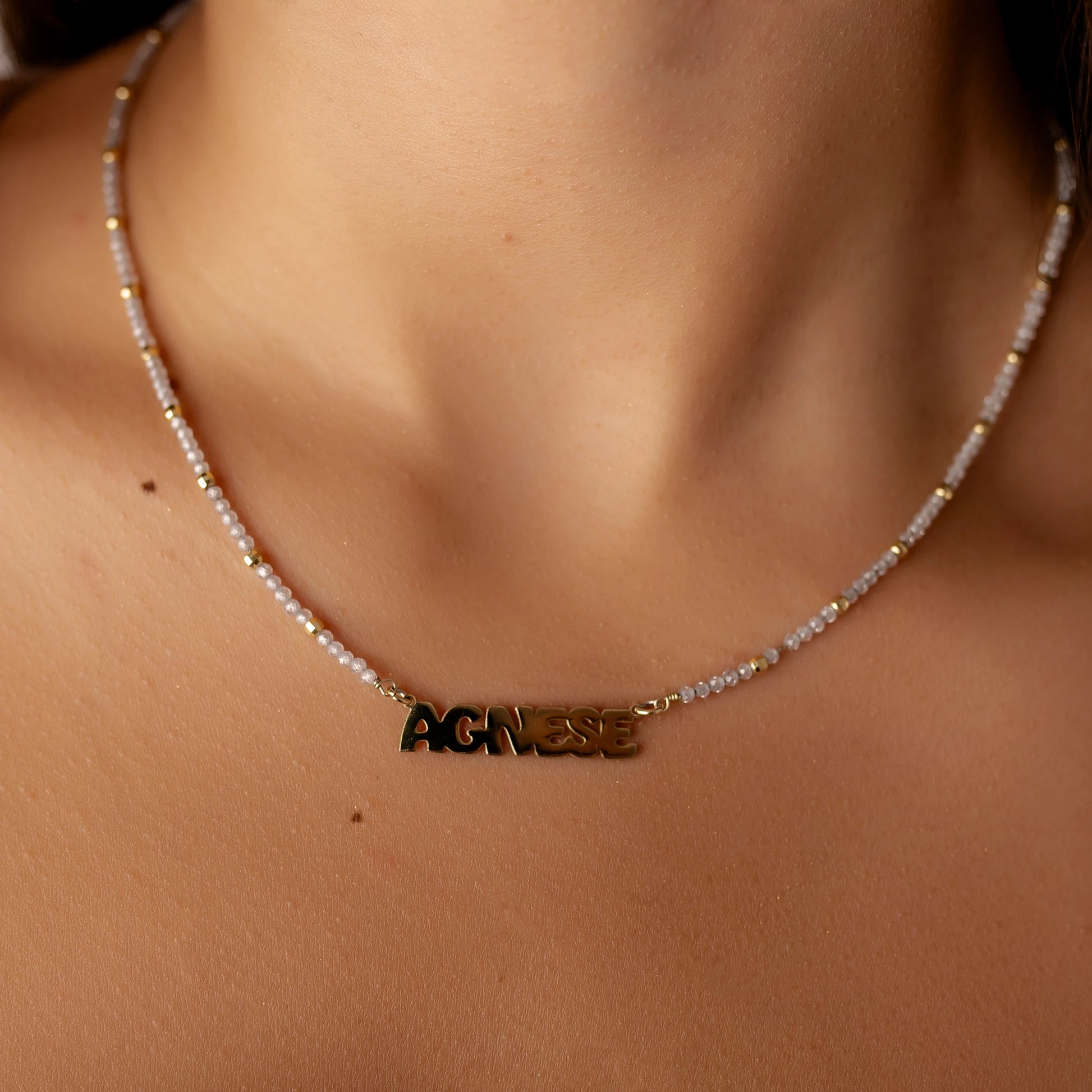 Necklace with Colored Zircon Names
