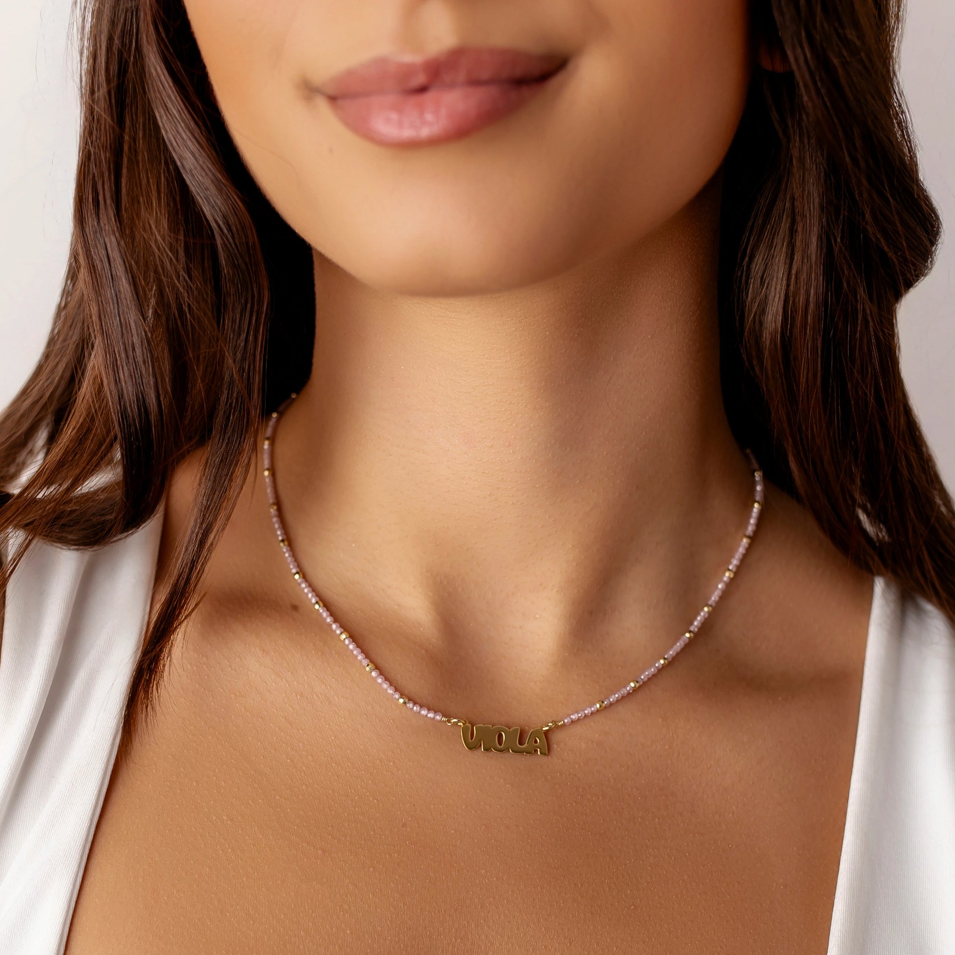 Necklace with Colored Zircon Names