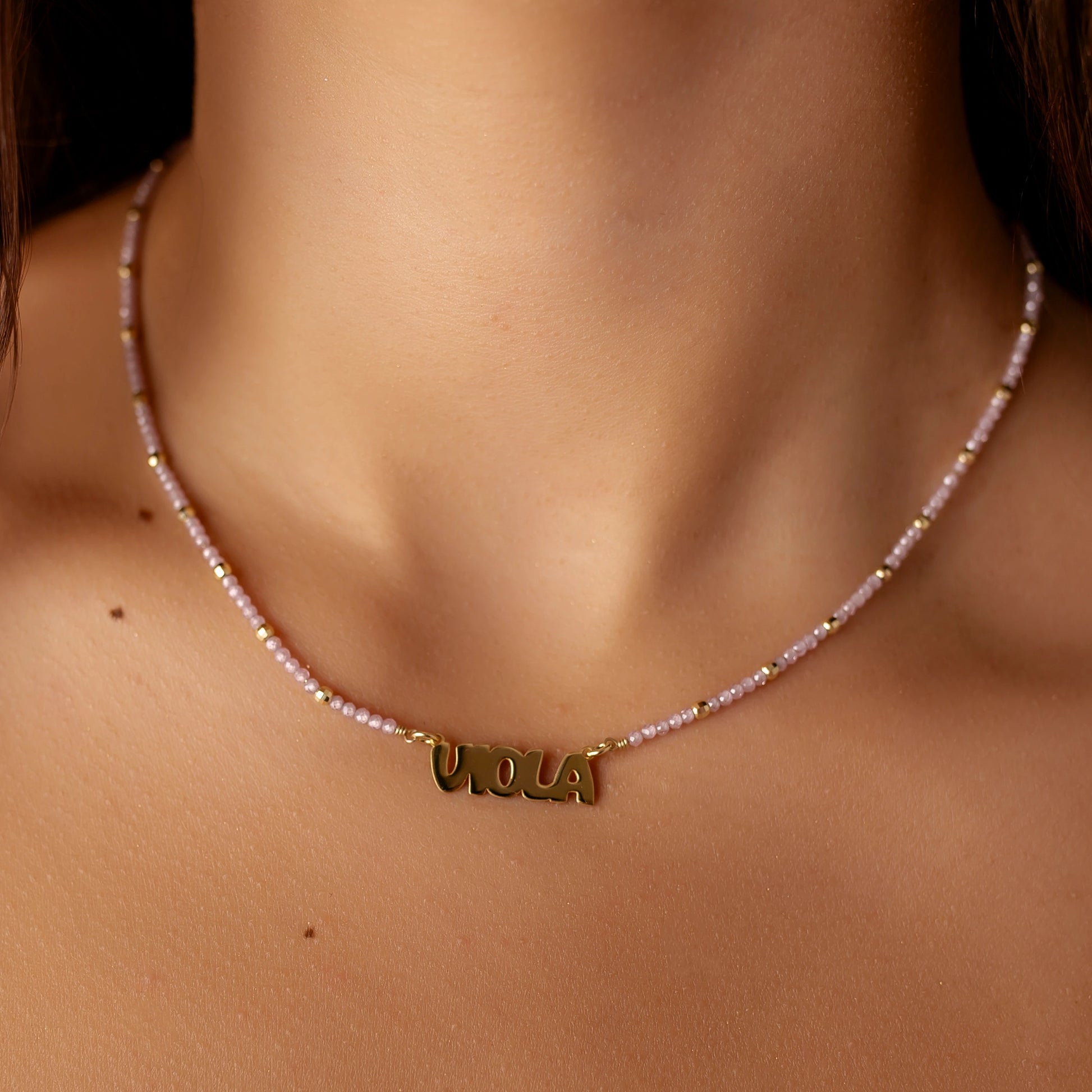 Necklace with Colored Zircon Names