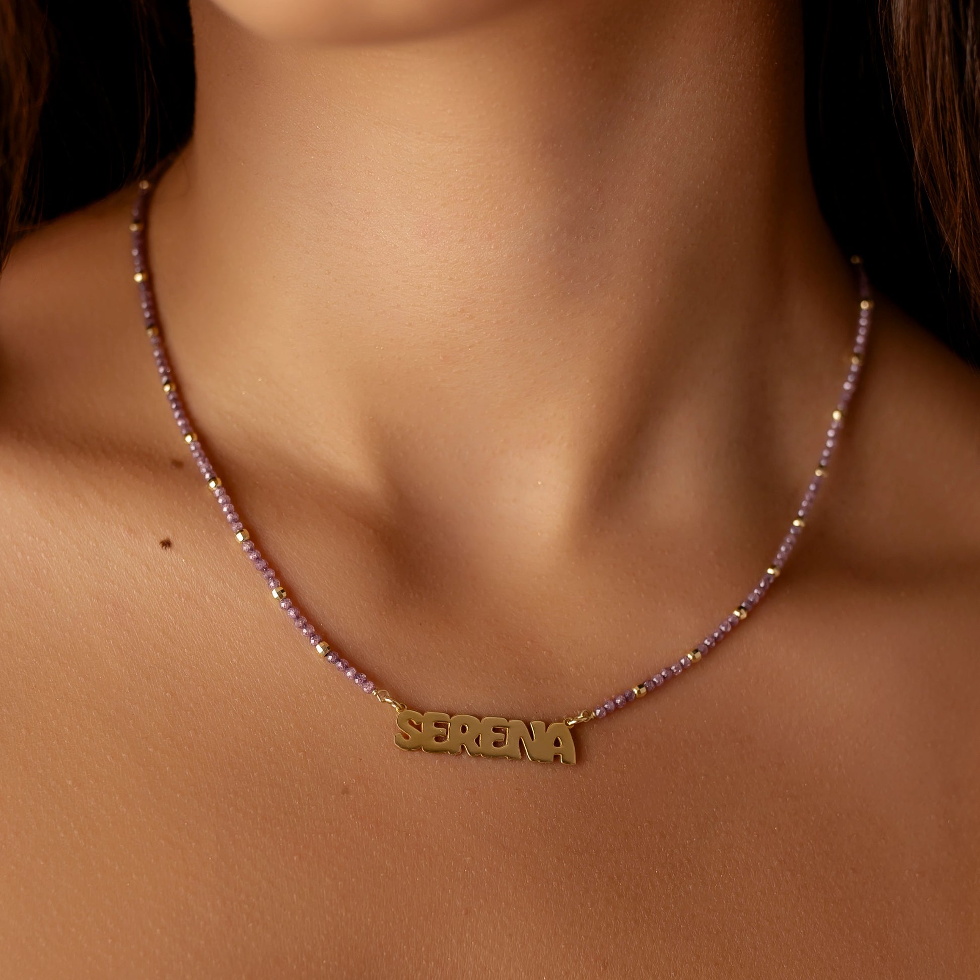Necklace with Colored Zircon Names