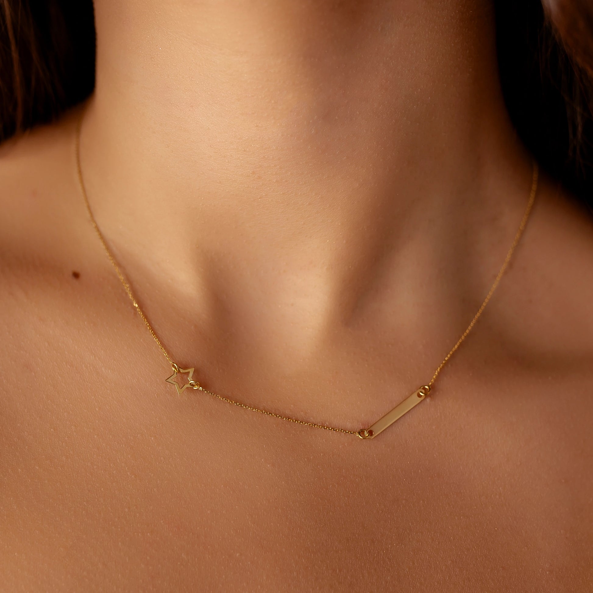 Collier Étoile et plaque en or