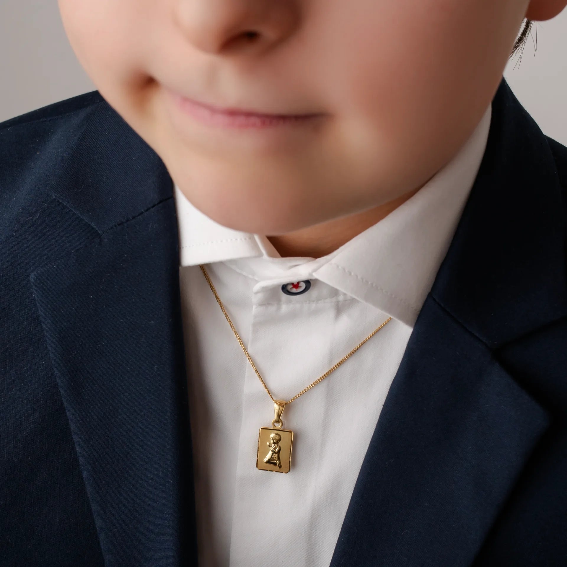 Collana con Medaglia Rettangolare Dorata Kids Collection Bimbo