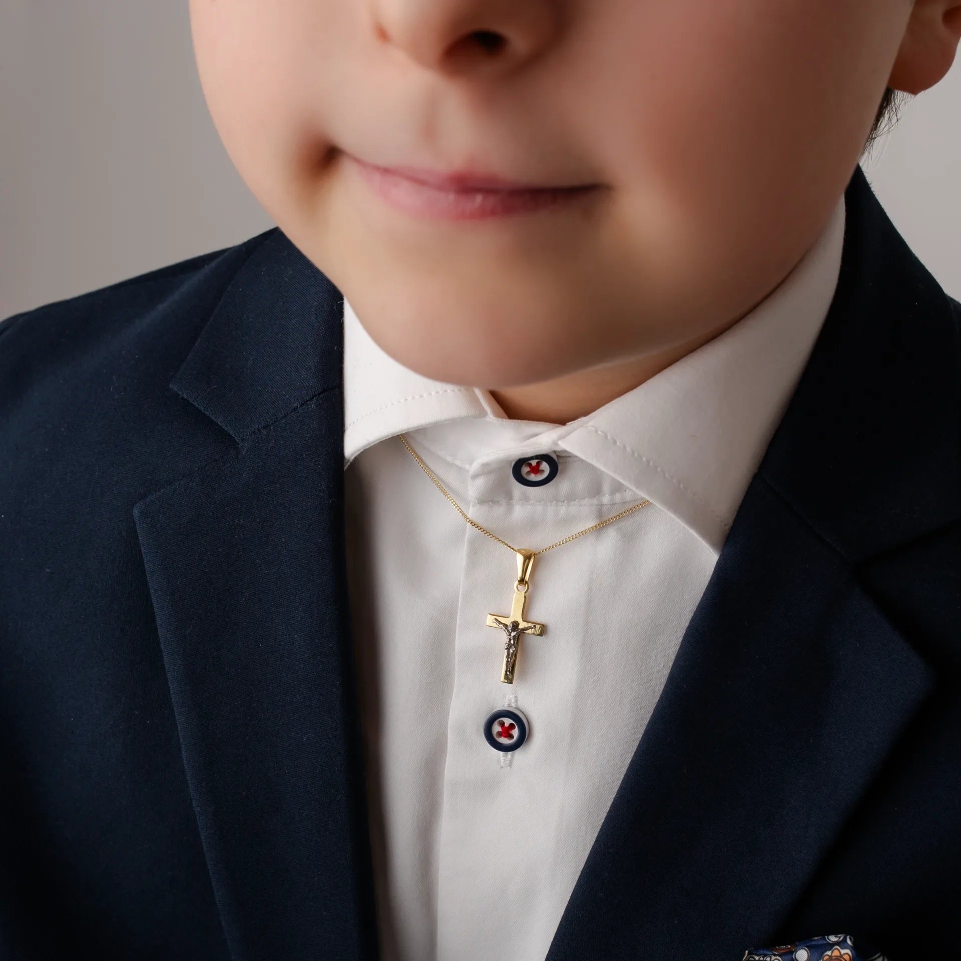 Collana con Crocifisso Dorato Bicolore