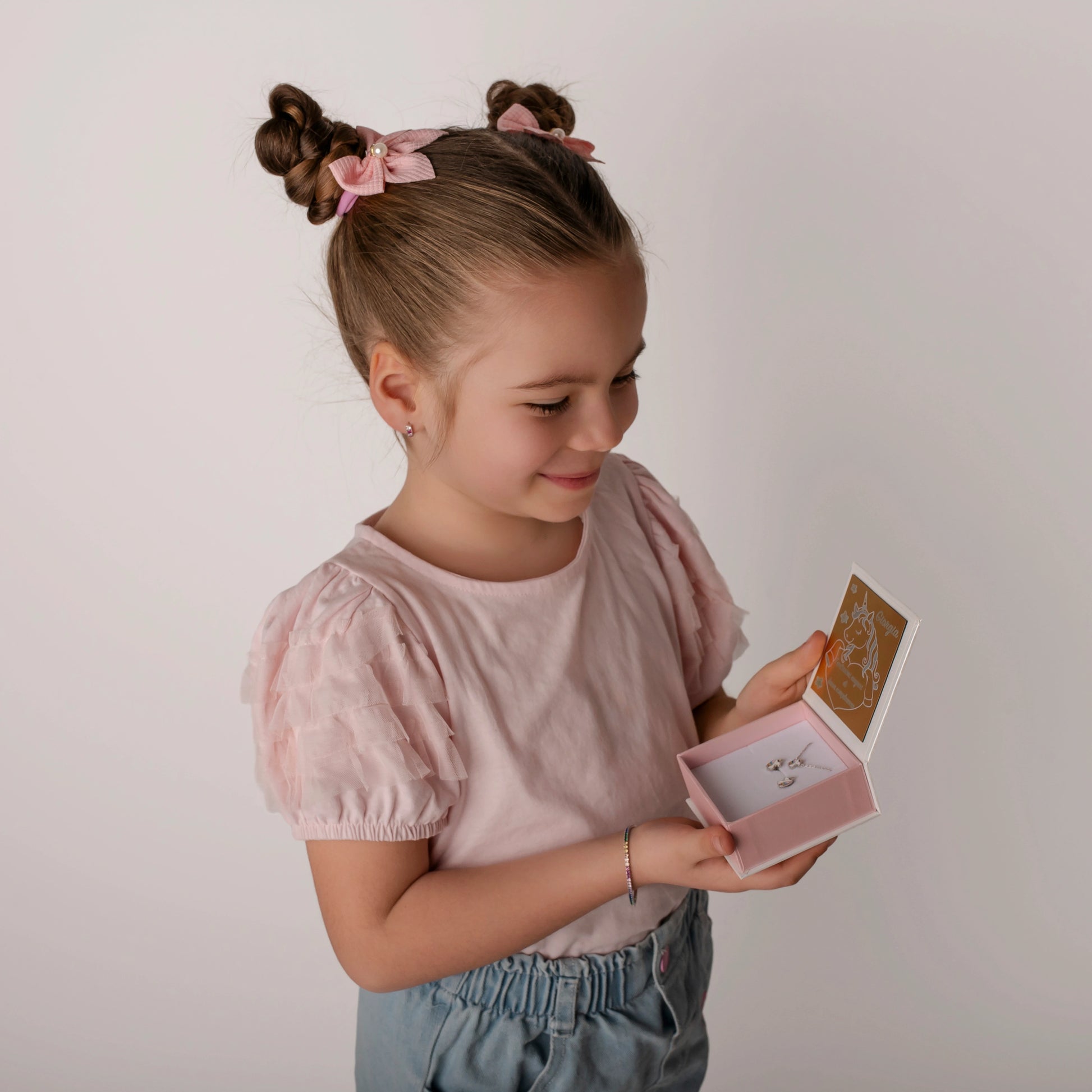 Bracciale Argento Bimba Cordoncino Bianco Farfalla