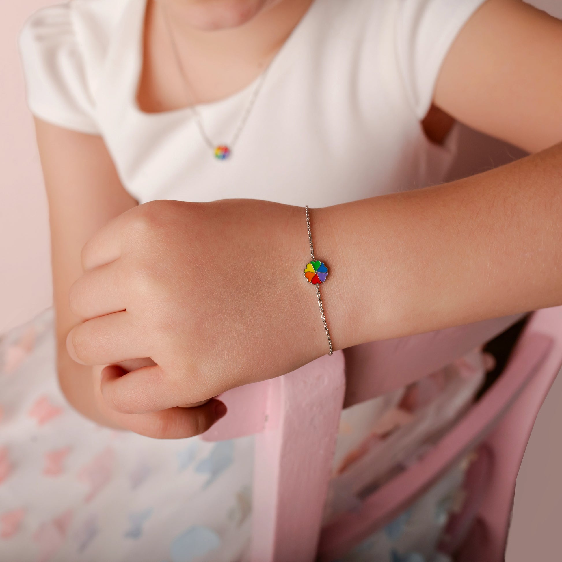 Parure con Fiore Arcobaleno