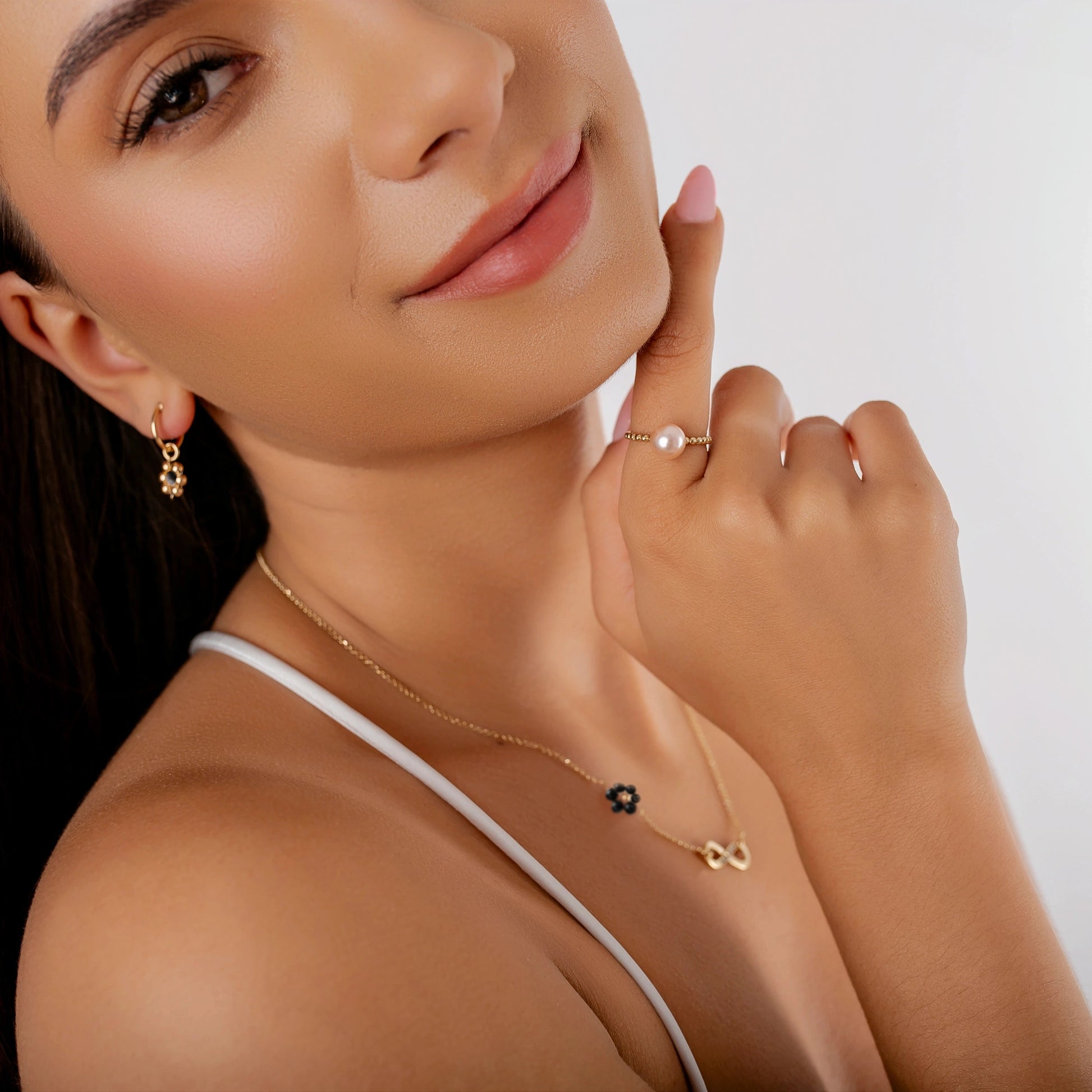 Collana Fiore e Infinito con Zirconi