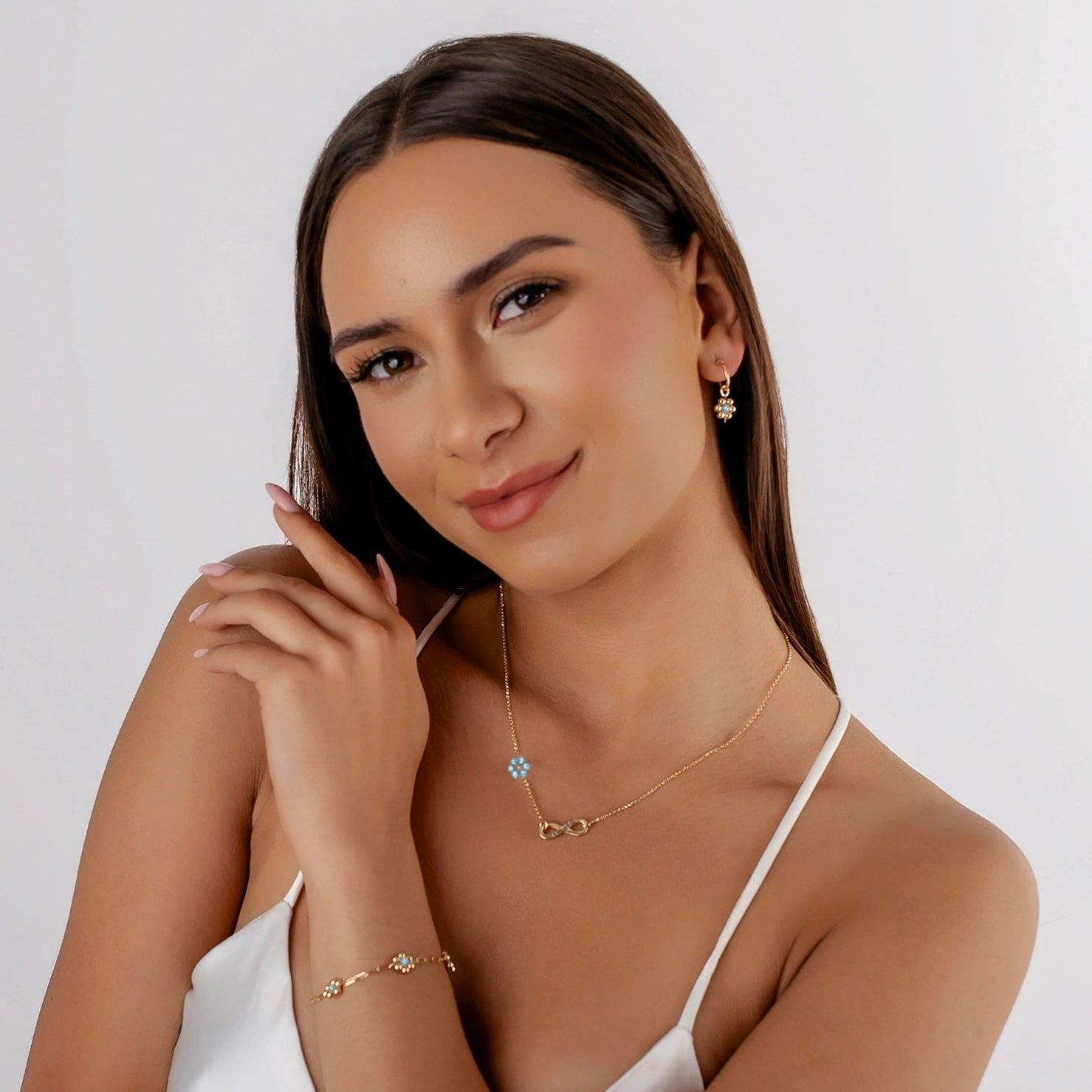 Collana Fiore e Infinito con Zirconi
