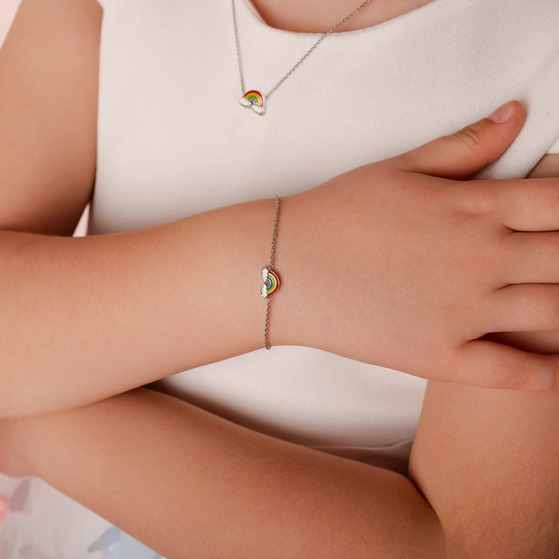 Parure con Arcobaleno e Nuvolette