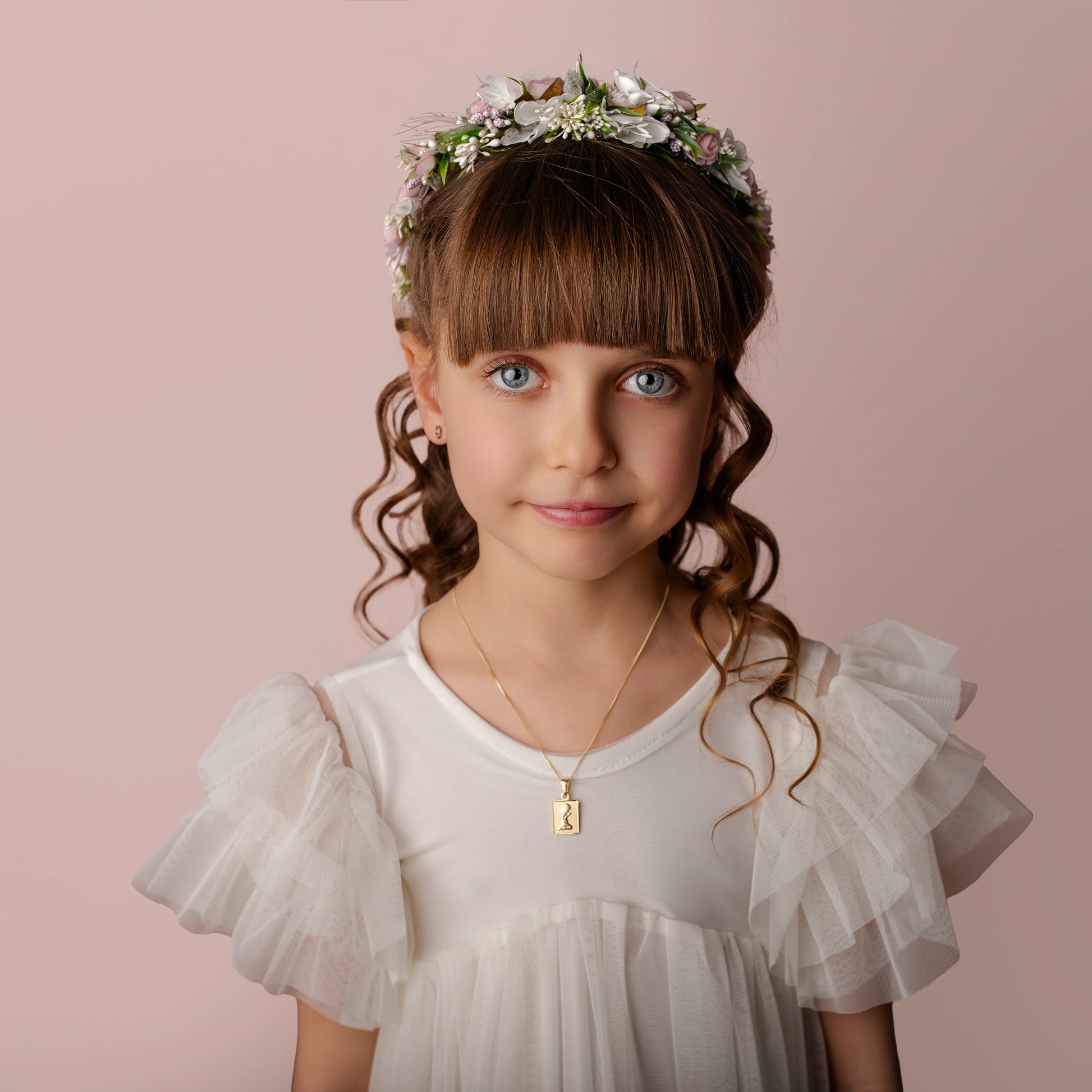 Collana su Medaglia Rettangolare Dorata Kids Collection Bimba