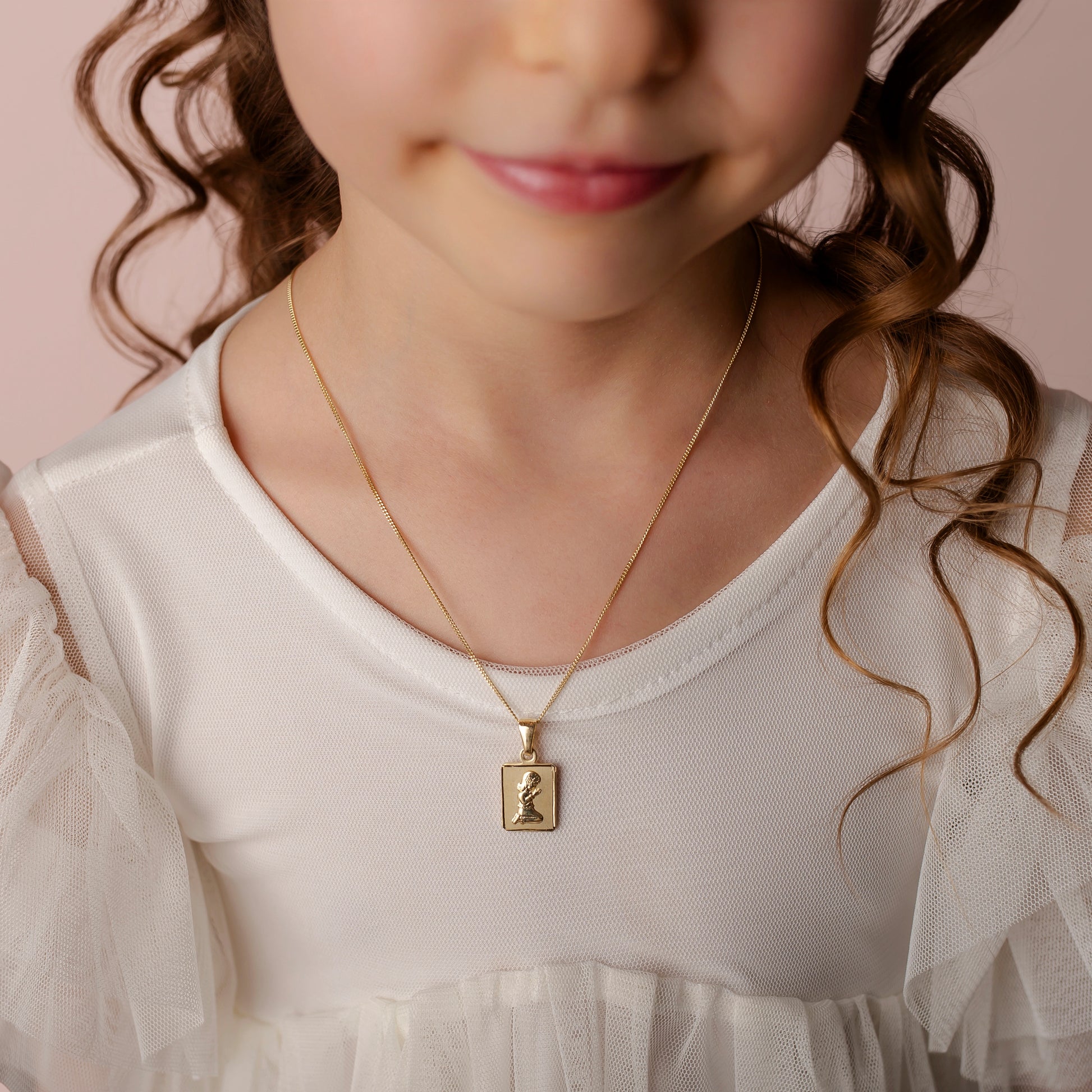 Collana su Medaglia Rettangolare Dorata Kids Collection Bimba