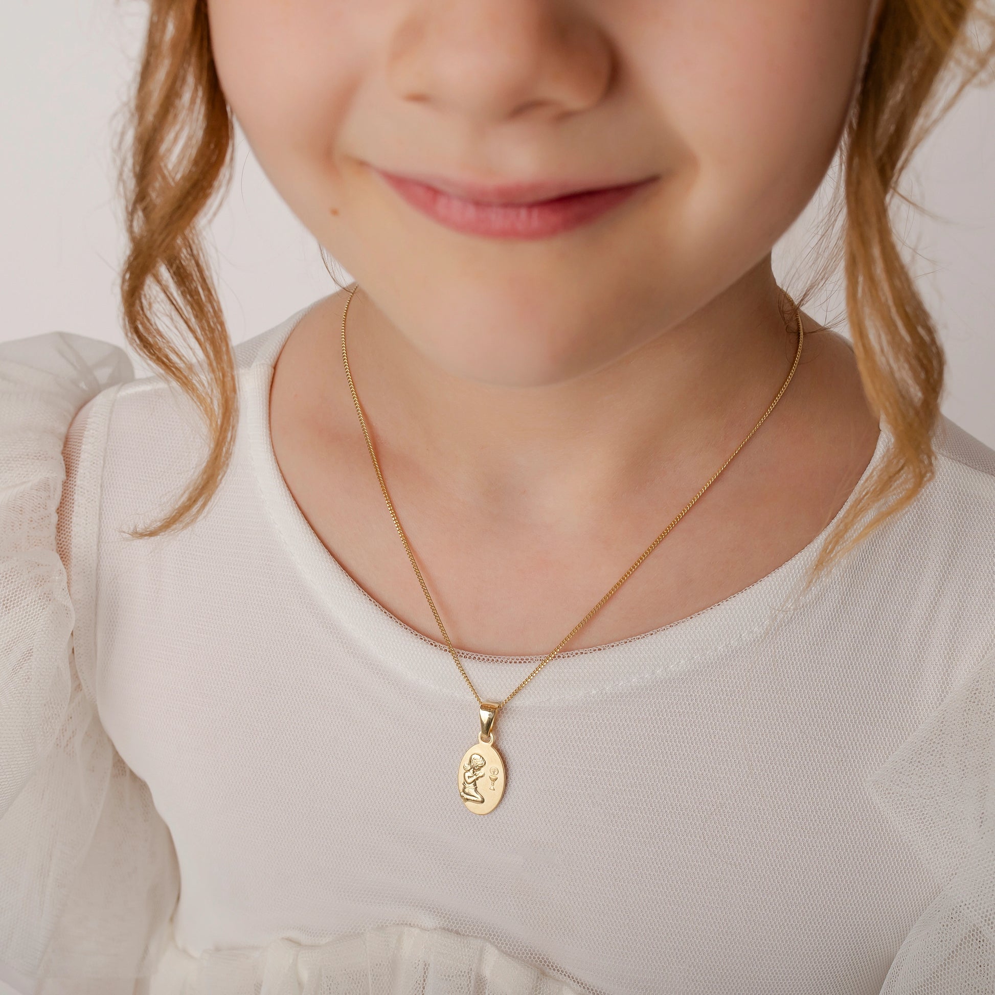 Collana con Medaglia Ovale Dorata Kids Collection Bimba