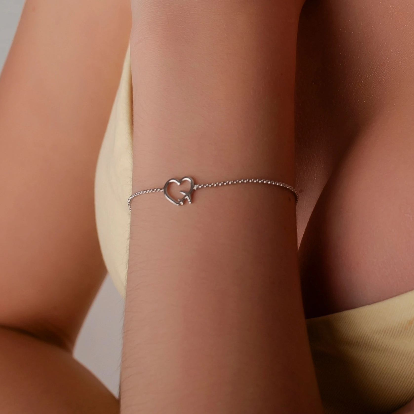 Bracelet with Airplane and Heart