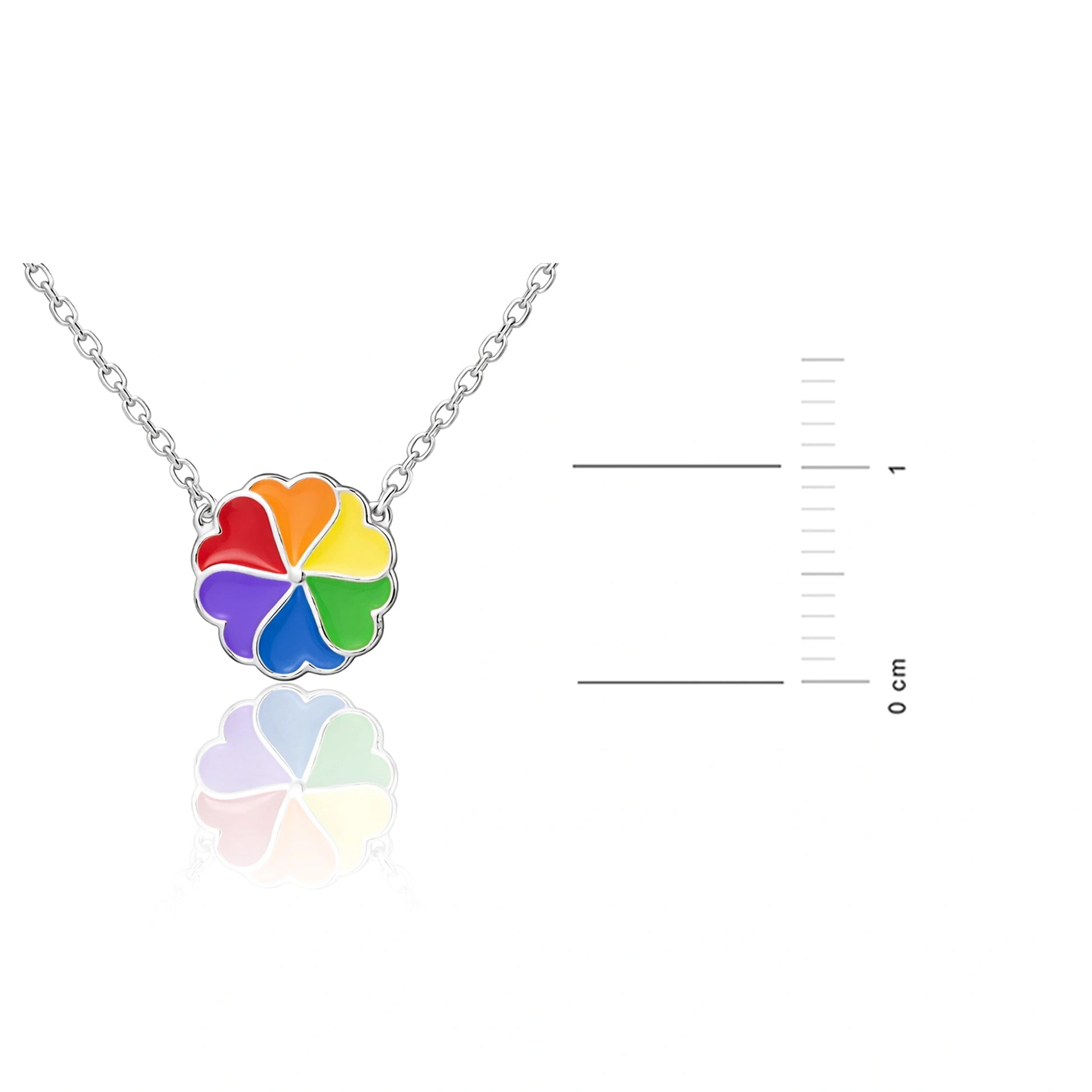 Collier avec Fleur Arc-en-ciel