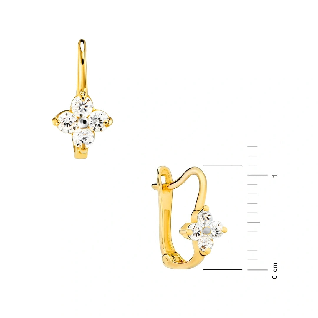 Orecchini in Oro con Fiore a Quattro Petali Kids Collection