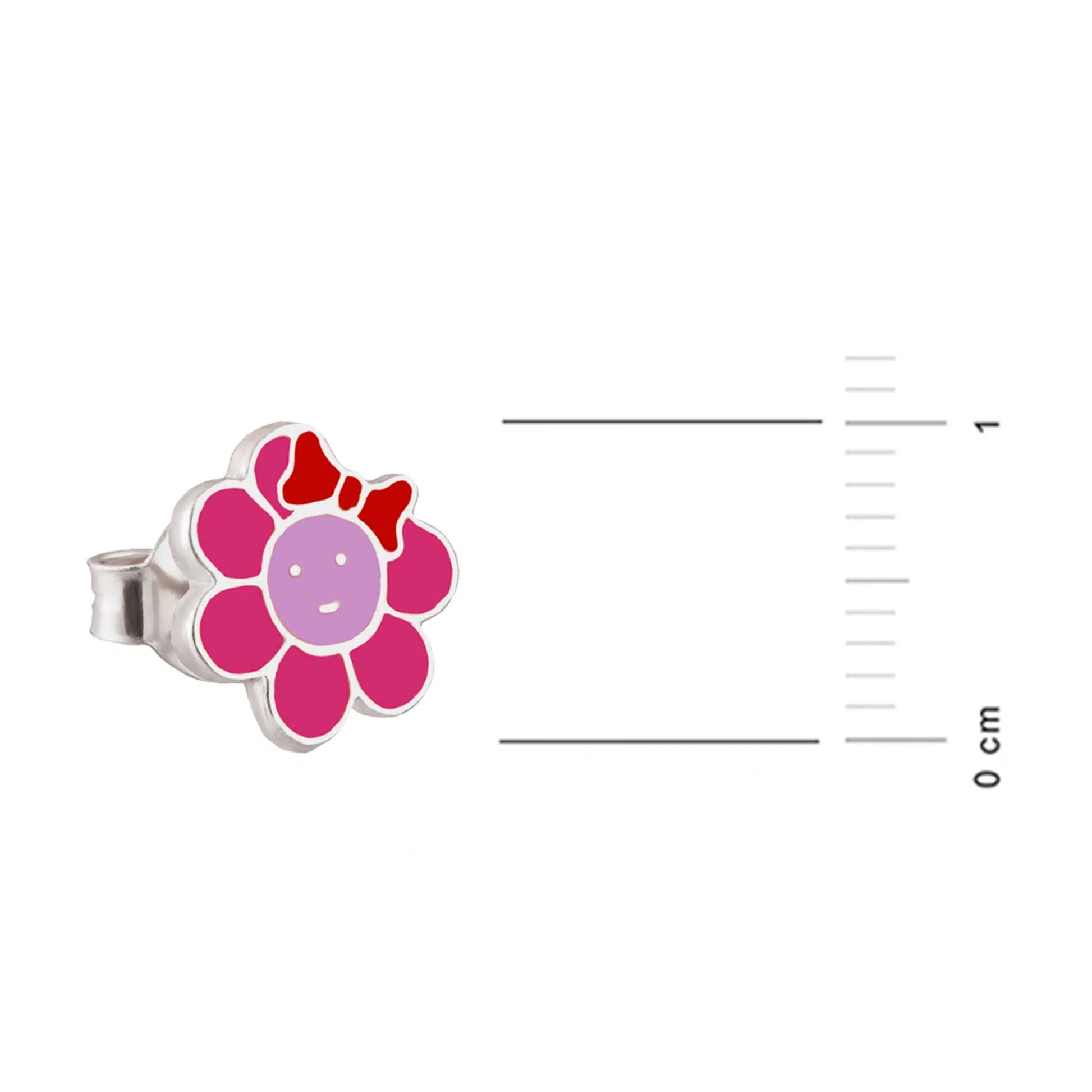 Boucles d'Oreilles en Argent avec Fleurs Émaillées