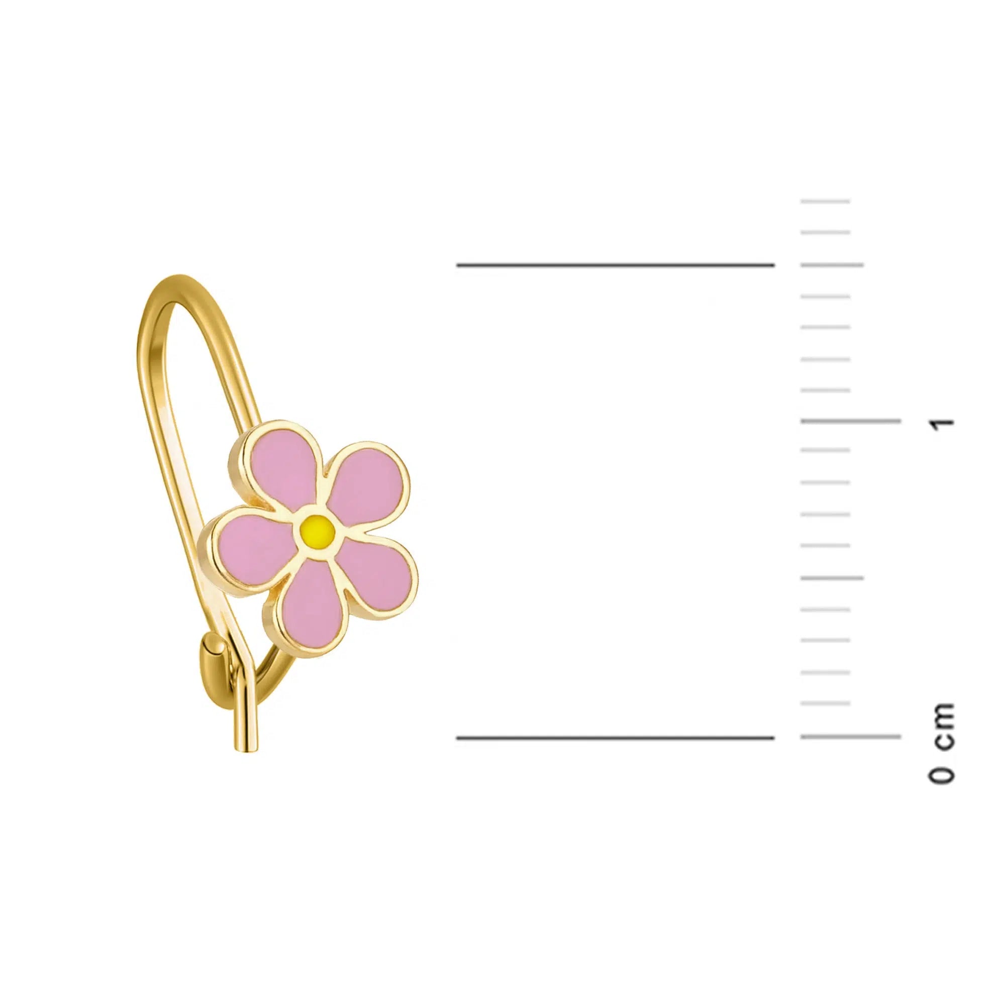 Silver Bell Earrings with Daisy