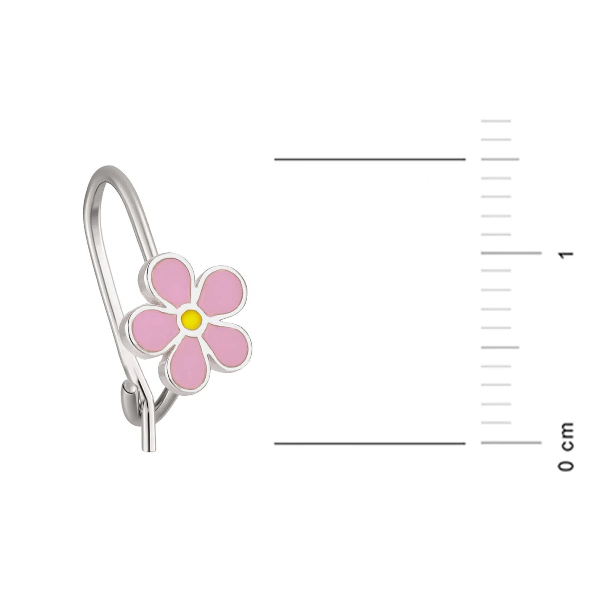Boucles d'oreilles cloche en argent avec marguerite