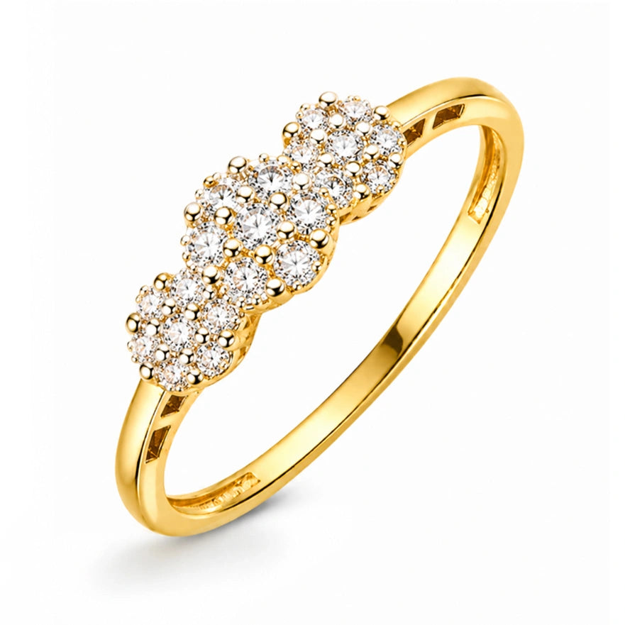 Daisy Gold Ring with Cubic Zirconia