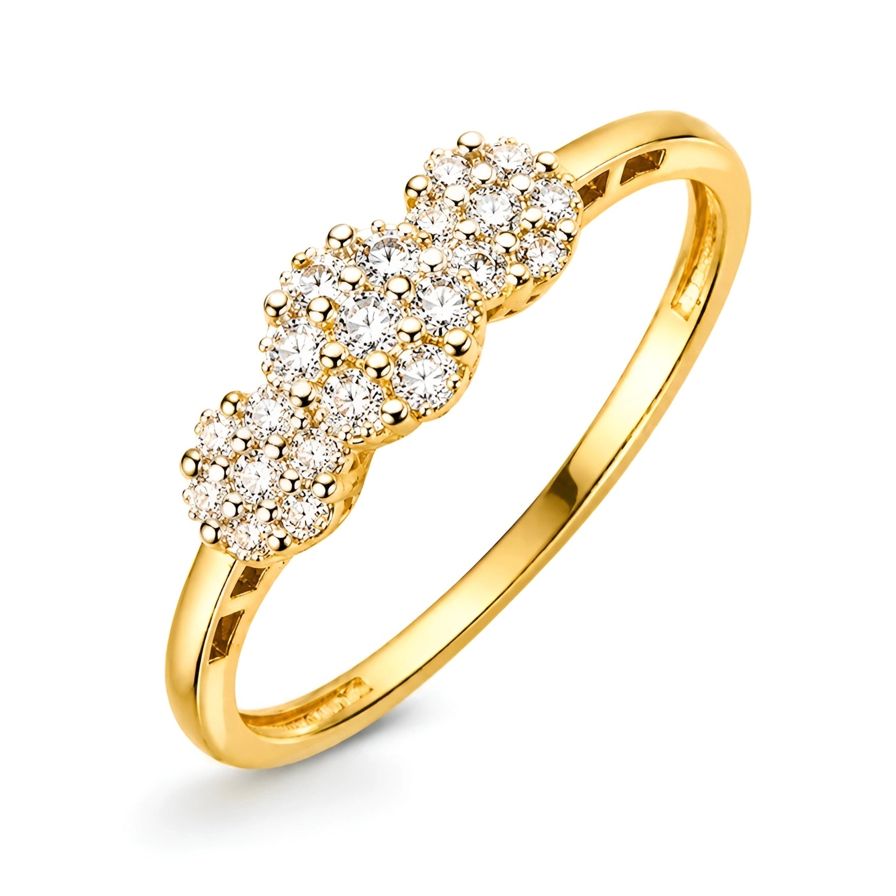 Anillo Daisy de Oro con Circonitas Cúbicas