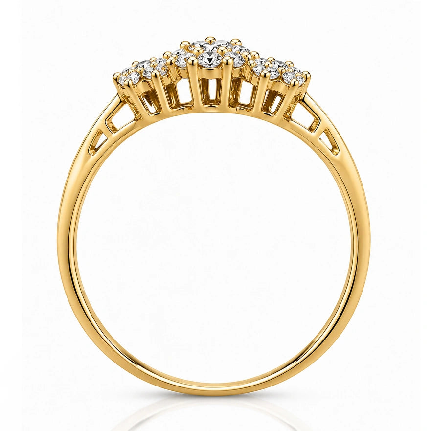 Anello Daisy in Oro con Zirconi Cubic
