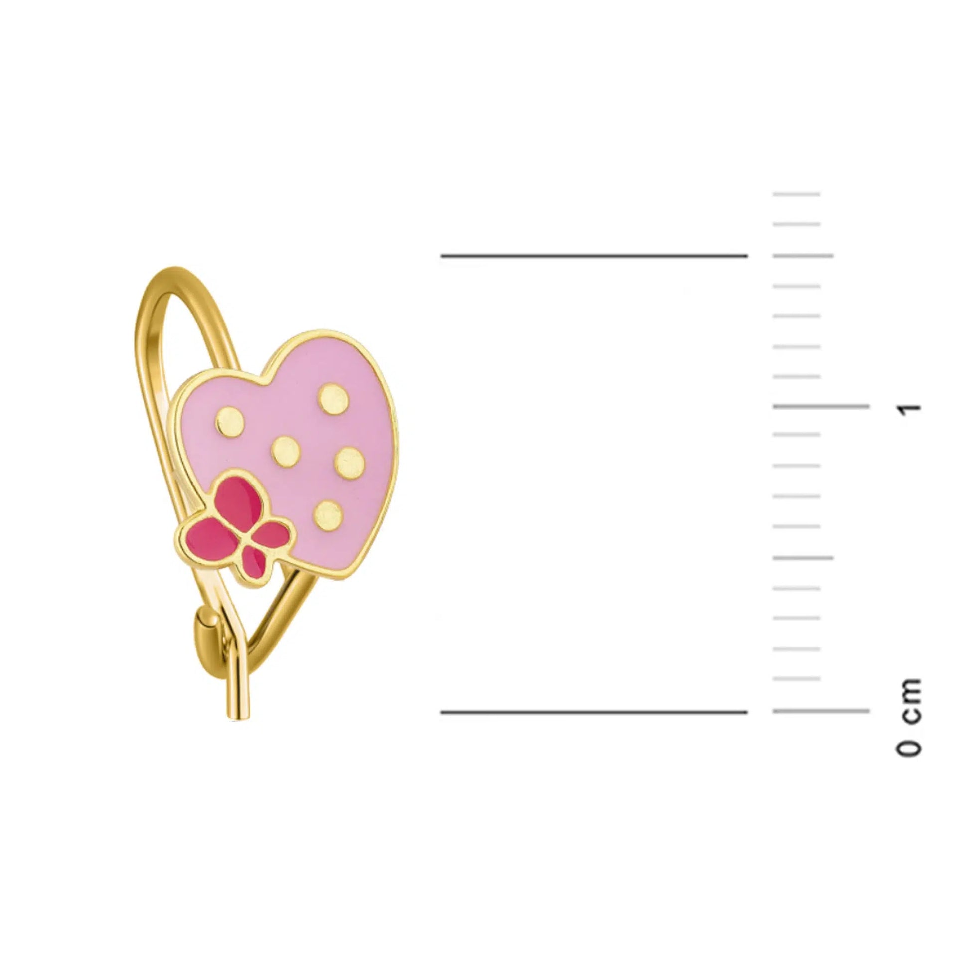 Boucles d'Oreilles Cloche en Argent avec Cœurs et Papillons