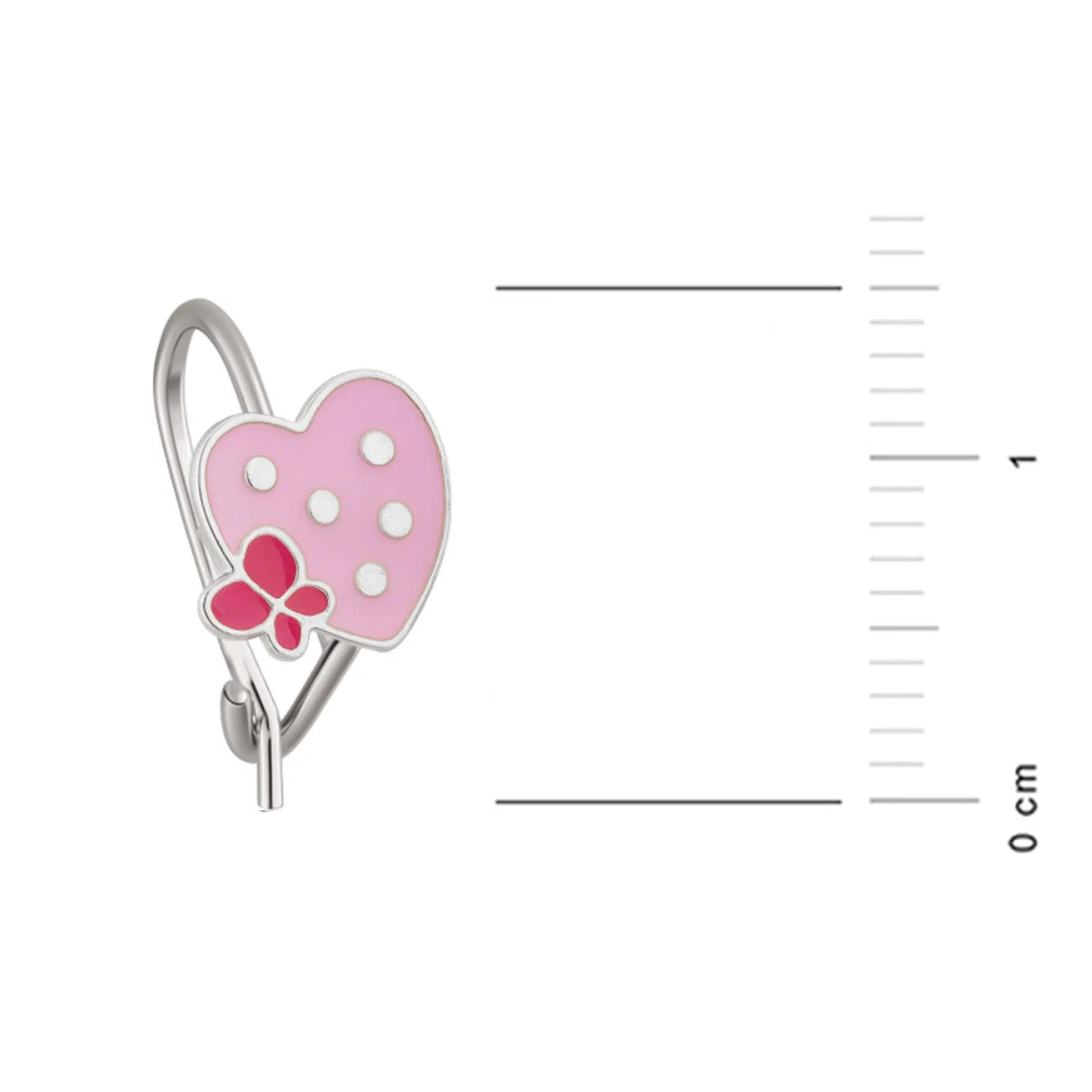 Boucles d'Oreilles Cloche en Argent avec Cœurs et Papillons
