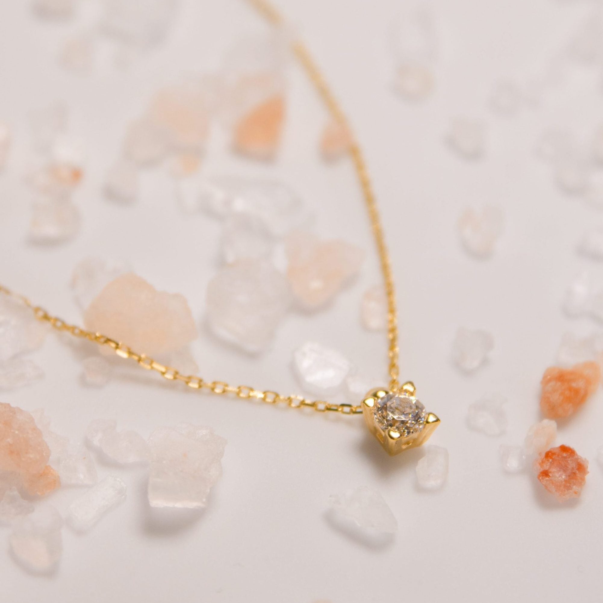 Gold Point of Light Necklace with Zirconia
