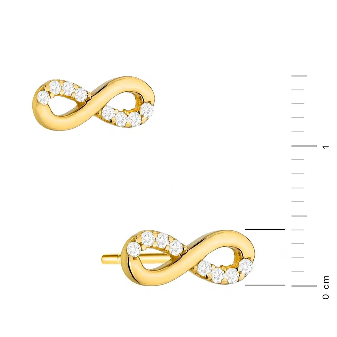 Orecchini in Oro con Infinito e Zirconi