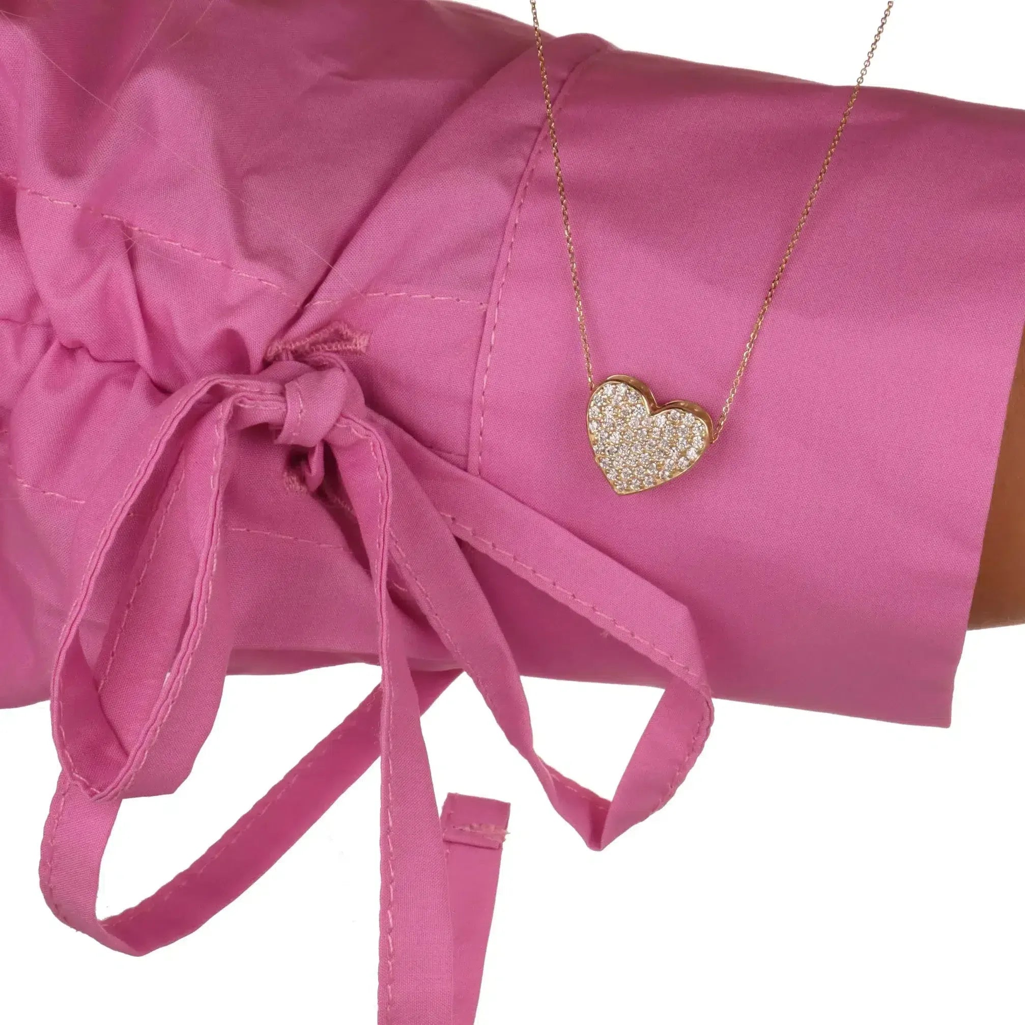 Collana Ciondolo in Oro Cuore con Zirconi