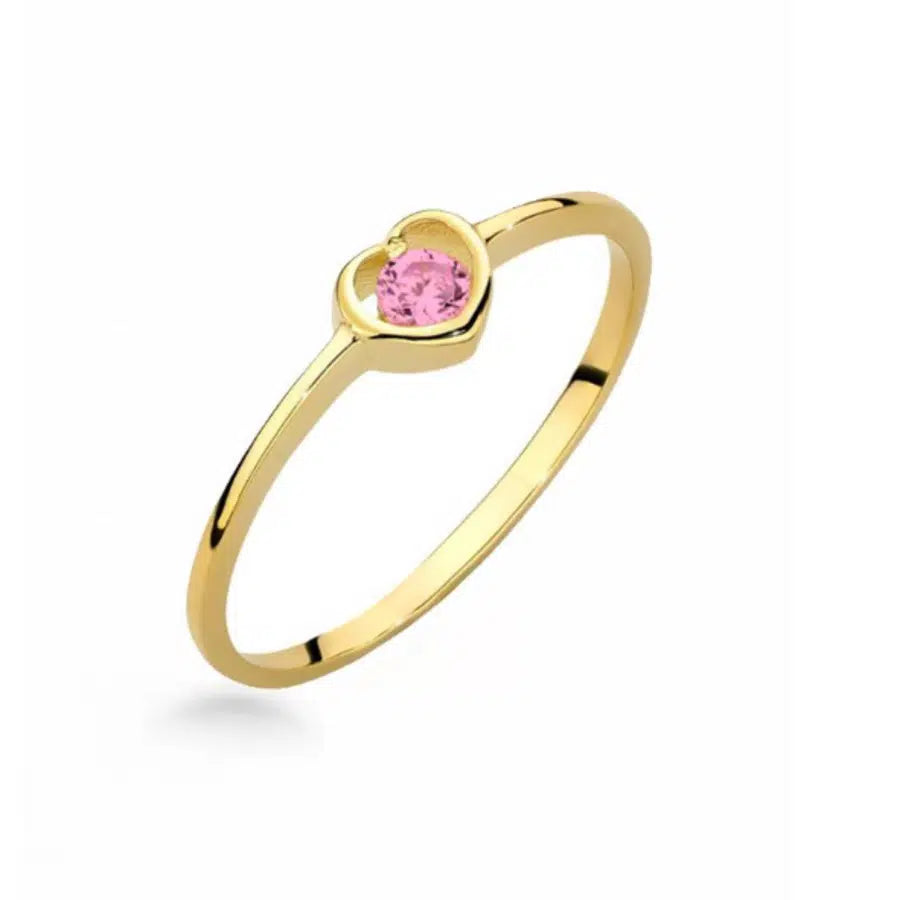 Anello Hearts Kids in Oro e Zircone Rosa