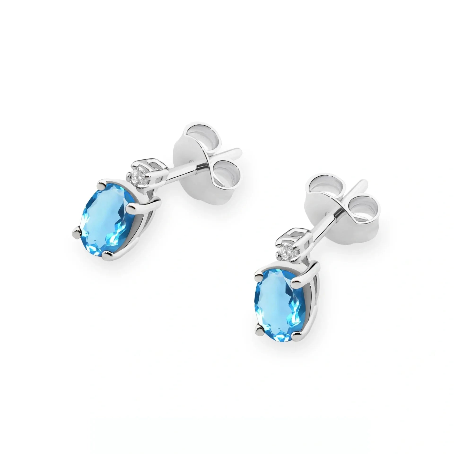 Boucles d'oreilles Ariel en Or avec Topaze 0,50ct et Diamants