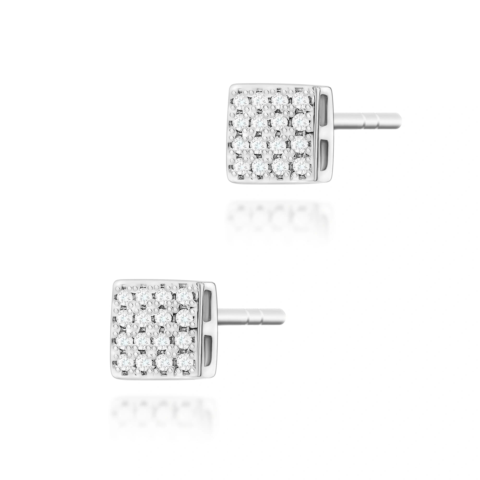 Pendientes de Oro Square con Diamantes