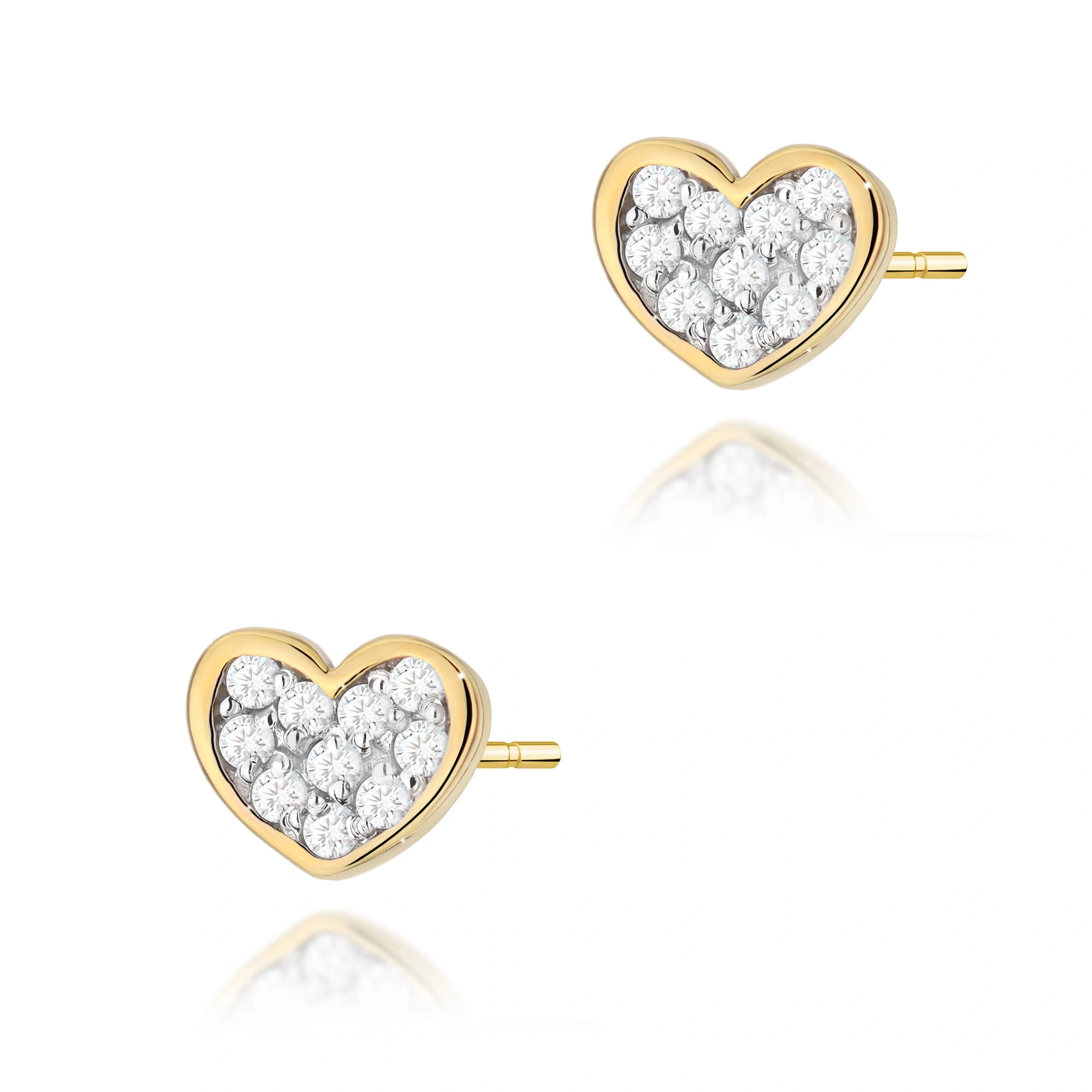 Pendientes Heart de Oro con Diamantes